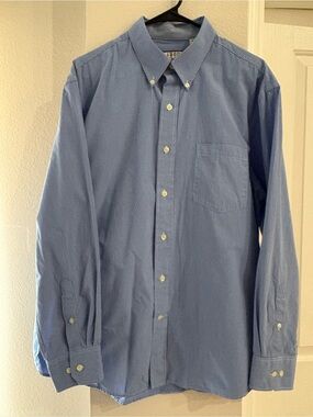 Izod Light Blue Pinstripe Button-Down Dress Shirt